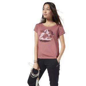 Reebok Graphic Series Camo Easy T Shirt Damen - Rosa - DE 409-MSG